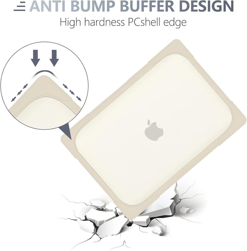 Batianda for M4 MacBook Air 13.6 inch Case 2025 2024 2022 Release Model A3240 A2681(M2) A3113(M3), Heavy Duty Shockproof Protective Hard Shell with Fold Kickstand & Keyboard Cover, Khaki - Image 4